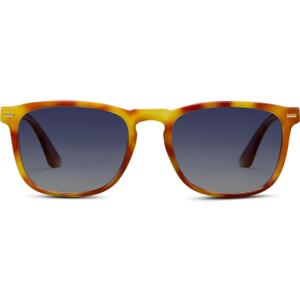 Peepers by PeeperSpecs Men's Palmer Sun Polarized Soft Square Sunglasses, Amber Tortoise, +0.00