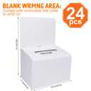 GRAWUN 24 Pack Cardboard Ballot Box with Slot, White Glossy Raffle Boxes 6.5x4.5x4.5Inch, Suggestion Boxes with Removable Slot, Donation Boxes for Fundraising,Collecting Card and Voting Contest