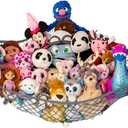 Lilly's Love Stuffed Animal Hammock | Corner Hanging Organizer, Toy Storage, Stuffed Animal Storage Net | Made From Quality Fishing Net, Holds 12lbs | 67"x47"x47" (Gray)