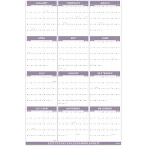 2 x Lbylyhxc 2026 Yearly Wall Calendar - Annual calendar 2026, 2026 Yearly Wall Calendar&Planner with Writing Paper, January 2026 - December 2026, X Large, 34.7" x 22.8", 2025-2026 Yearly Planner (Annual calendar - Purple)