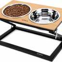 Elevated Dog Bowl, Adjustable Height and Tilt Angle Dog Bowl Stand | Precisely Adjust Height And Tilt Angle, Easy To Clean, Equipped With 2 Stainless Steel Food Bowls, Sturdy And Durable, Size: Large