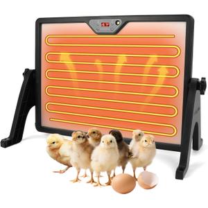 Chicken Brooder Heater with Stand, 180W Chicken Coop Heater with Temperature Control Display and Remote Control, Heat Plater for Chicks Young Poultry, Black Frame