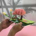 3 x Pop Up Anniversary Cards 3D Cherry Blossom Bridge with Couple in Love, Romantic Greeting Card for Wife, Husband, Her, Him, Wedding Card, Happy Valentines Day, 6"x 8" Happy Mothers Day Pop Up Card