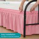 Vocander Dust Pink Split Corner Bed Skirt for King Beds 14 Inch Drop, Adjustable Elastic Dust Ruffles for Metal Frame, Adjustable Tailored Bedskirts Fade & Wrinkle Resistant