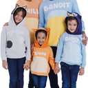 Bluey Bingo Dad Mom Fleece Matching Family Cosplay Pullover Hoodie Infant to Little Kid (5T) Orange Binggo