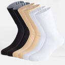 4 Pairs Womens Crew Socks Thin Soft Dress Socks Breathable Casual socks for Women White Black Orange Beige S/M