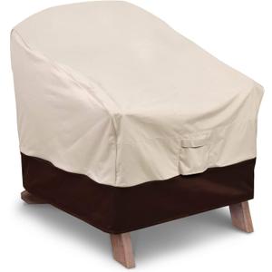 Vailge Patio Adirondack Chair Covers, Heavy Duty Patio Chair Cover, Waterproof Outdoor Lawn Patio Furniture Covers, 1 Pack, Beige & Brown