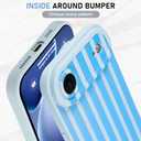 KANGHAR Compatible with iPhone Air Case 2025, Silicone Stripes Cute Pattern, Camera Protection Soft Slim Phone Cover for Girls Women -Blue