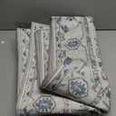 jinchan Lima Machine Washable Area Rugs 4x6 - Vintage Floral Stain Resistant Low Pile Ultra-Thin Non Slip Accent Rug for Bedroom Living Room Kitchen Dining Room Entryway (4x6ft, Blue)