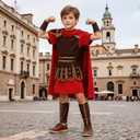 Kids Warrior Costume Boys Roman Soldier Gladiator Costume Medieval Knight Costume for Halloween Party Dress Up