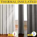 NICETOWN Extra Long Linen 100% Blackout Curtains 120 inches Length 2 Panels Set with Thermal Insulated Liners, Ivory, 62" Width, Farmhouse Style Window Draperies for Patio Sliding Glass Door