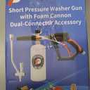 Tool Daily Short Pressure Washer Gun with Foam Cannon, Dual Connector Accessory, 1/4 Inch Quick Connect, 5 Spray Nozzle Tips, 1 Liter