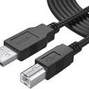12Ft Extra Long USB-Printer-Cable 2.0 for HP OfficeJet Laserjet Envy, Canon Pixma, Epson Workforce, Stylus, Expression Home, Brother, Silhouette Cameo, Dell Scanner Fax Cord