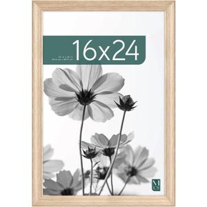 MCS Studio Gallery Classic 16x24 Poster Frame Natural Woodgrain Engineered Wood, Vertical & Horizontal Wall Hanging Large Picture Frame for Photos, Posters & Art Prints (1-Pack)