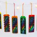 2 x Winlyn 48 Sets 6 Styles Fall Magic Color Scratch DIY Bookmarks Craft Kits Rainbow Scratch Paper with Scratching Tools Ribbons Art Sets for Kids Students Party Favors Classroom Activities