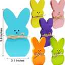 Easter Home Decor, 6PCS Wooden Easter Bunny Decor Set for Tiered Tray, Mantel, Table Centerpiece - Rustic Farmhouse Spring Decor, Office & Party Supplies