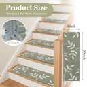 Carpet Stair Treads, Non-Slip Stair Treads for Wooden Steps Indoor, 30x8 Stair Runner for Pets Non Skid Wood Staircase Step Treads Reusable, Set of 15, Green
