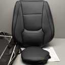 Coverado Front Seat Covers, 2 Pieces Universal Seat Covers for Cars, Breathable Fabric & Leather Car Seat Protectors, Car Seat Cushions Auto Accessories Fit for Most Sedans SUV Truck, Black