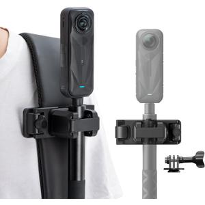 Selfie Stick Holster Backpack Strap Clip Mount for Insta 360 X5 X4 Air Go Ultra ACE Pro 2 Ajustable Quick Release for pro Hero 13 12 Max 2 for DJI osmo Nano Action 6 5 Accessories