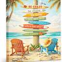 APOHBGV Coastal Tropical Wall Art Decor, Surfboard Beach Sign Painting Decoration for Living Room Bedroom Office Wall Beach House Vacation Themed 8x10 Inch