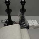 Touch Lamp for Living Room Bedroom, 21" Table Lamps Set of 2 with USB C+A Ports, Touch Bedside Lamps for Nightstand with 3 Way Dimmable, 2 LED Bulbs Included, Black