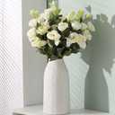 hjn White Vase for Flowers Ceramic Vase for Decor, Modern Decorative Tall Vases for Your Kitchen/Office/Living Room/Bookshelf/Mantel - White Texture, Medium