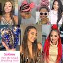 22inch Navy Blue Ombre Braiding Hair Pre Stretched 1B Blue Braiding Hair Extensions Hot Water Setting Styles 4pcs/pack (1B/Blue)