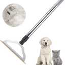 47 Adjustable Long Handle Carpet Rake Pet Hair Remover, Reusable Large Metal Lint Remover Brush for Embedded Fur Removal from Low Pile Rugs Stairs, Carpet Brush Scraper Dog Cat Hair Remover Broom