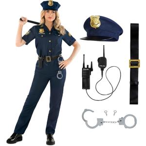 Morph Police Officer Costume - Adult Women's Cop Costume (Small)