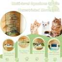 Cat Cage DIY Catio Cat Enclosure with Widen Bottom Buckle & Reinforced Top Corner Clips Indoor & Outdoor Cat Playpen (Green, 3-Tier 52.5")