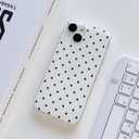 YKCZL for iPhone 16 Case Cute Little Heart Polka Dot Simple Phone Case Wear IMD Slim Protection Crove for Women Girls-Purple Heart