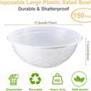 Newtay 150 Pack 32oz White Disposable Plastic Bowls Plastic Salad Bowls Large Stackable Serving Soup Dinnerware for Birthdays, Weddings, Parties, Festivals