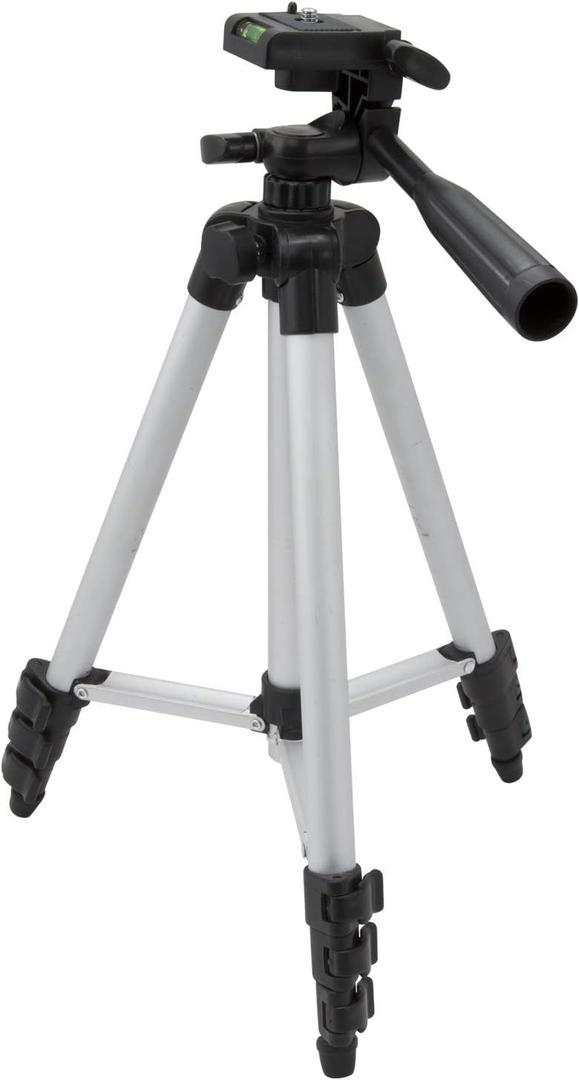GPX 42 Inch Extending Tripod, Pan and Tilt Head, Carry Pouch, Silver (TPD427S)