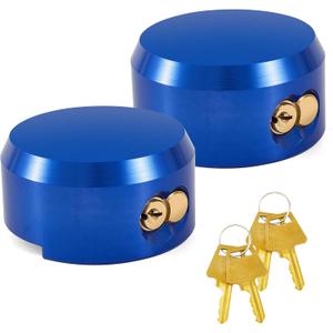 2 Pack Puck Lock for Trailers Keyed Alike, 6061 Solid Aluminum Trailer Door Locks Hockey Puck Locks, Reinforced Hidden Shackle Padlocks for Trailers Trucks Vans Shed Gates w/4 Keys