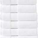 Modern Threads Hotel Collection 6-Pack 100% Ring Spun Cotton, Highly Absorbent Quick Drying Bath Towel Set, White, 24x48