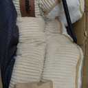 Large Cat Beds - Orthopedic Dog Bed for Medium Dogs, Rectangle Pet Bed with Fluffy Removable Washable Cover, 25x21x9inches, Cream 