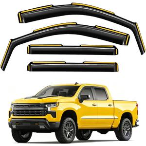 in-Channel Window Rain Guards Fit for Chevy Silverado 1500/GMC Sierra 1500 2019-2026 Crew Cab Extra Durable Window Deflectors Window Visors Vent Visors Vent Shades Truck Accessories