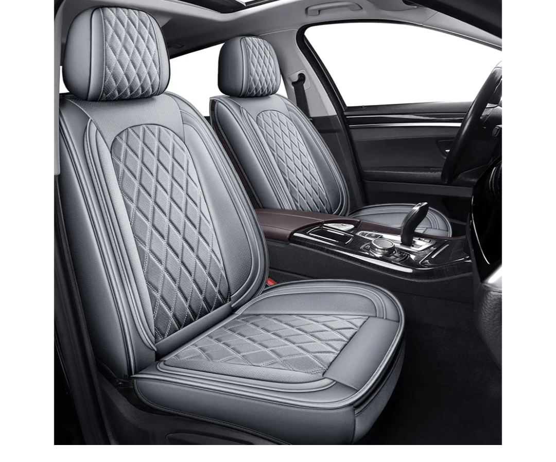 MIROZO Dodge Ram Seat Covers with Split Bench 40/60,Waterproof Truck Ram Seat Covers Compatible with 2009-2025 Dodge Ram 1500 2500 3500 Truck Pickup Crew Quad Cab (Gray,Full Set Curved Back)