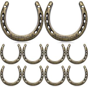 Shimeyao 10 Pcs Horseshoe Bulk Cast Iron 4.5 x 4.3 Inch Horseshoes for Adults Wall Hung Good Luck Handmade Decorations Horse Theme Party Wedding Birthday Supplies (Bronze)