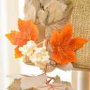 2Pack SUQ I OME Fall Maple Leaf with Pumpkin Garlands forHalloween Thanksgiving Day Party Art Decor