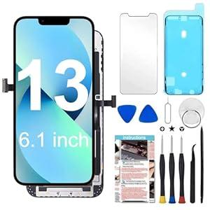 Fixerman for iPhone 13 Screen Replacement 6.1 inch (A2482, A2631, A2633, A2634, A2635), 3D Touch LCD Display Digitizer Frame Assembly with Repair Tools