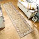 TOPRUUG Washable Runner Rug 2x7 - Hallway Runner Rug Kitchen Rugs and Mats Non Skid Washable Waterproof Carpet Runner for Living Room Bedroom Bathroom (Gold, 2X7)