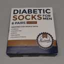 Pembrook Diabetic Socks for Men - 6 Pairs Crew Diabetic Neuropathy Socks for Men | Non Binding (Large)