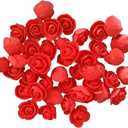 Artificial Flowers 100PCS 3CM Mini Fake Roses for DIY Wedding Bouquets Centerpieces Party Baby Shower Home Decorations (Red)