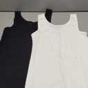 Amazon Essentials Women's Slim-Fit Scoop Neck Tank Top, Pack of 2, Black/White, Medium