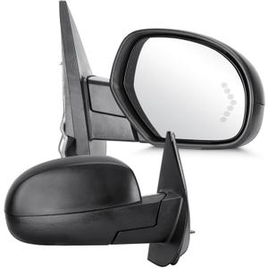 Youxmoto Towing Mirrors fit for Chevy for GMC 2007 2008 2009 2010 2011 2012 2013; Avalanche Silverado Suburban 1500 2500 3500; Sierra Yukon Pickup Truck Mirrors, Heated; Manual Folding; Arrow Turn Sig