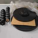 Round Side Table, Small Drink Table for Small Spaces, Modern Accent End Table Nightstand with Solid Wood Leg for Living Room, Bedroom, Corners, and Office (Black)