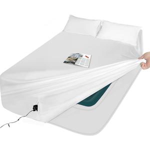 Queen Sheet Sets Air Mattress Sheets - 3 Pieces Queen Sheets Sets 16 to 24 inch - Inflate Without Disassembly Convenient & Firm Easy to use Air Mattress (White, Queen)