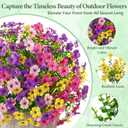 Yastouay 12 Bundles Artificial Flowers for Outdoors, UV Resistant Artificial Outdoor Flowers No Fade Fake Outdoor Flowers Plants for Garden Porch Window Box Farmhouse Pot Planters Decor (Multi ColorA)