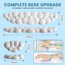 Cloud Wrist Rest  Memory Foam Arm & Wrist Support for Keyboard  Cute White Leather Design